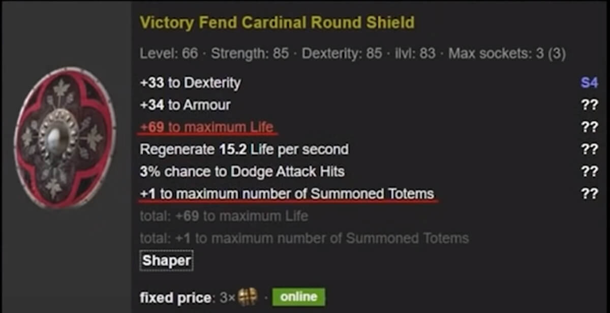 Arc Totem Build Hierophant Templar rare shield 1
