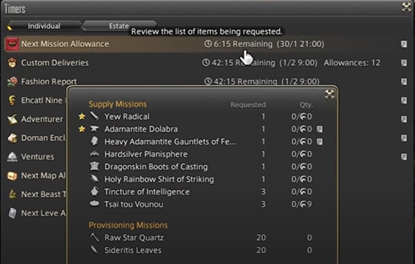 Grand Company Turn-ins