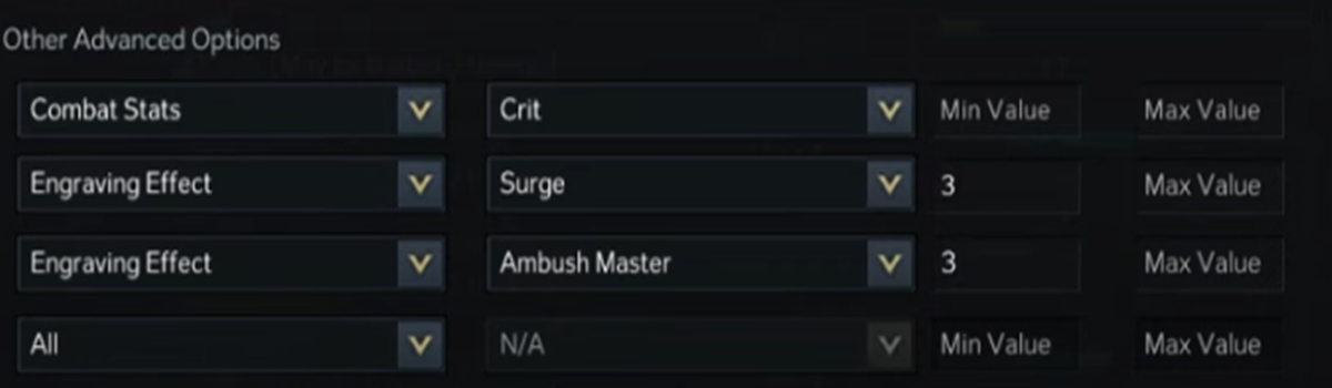 Lost Ark Crit on Surge and Ambush Master