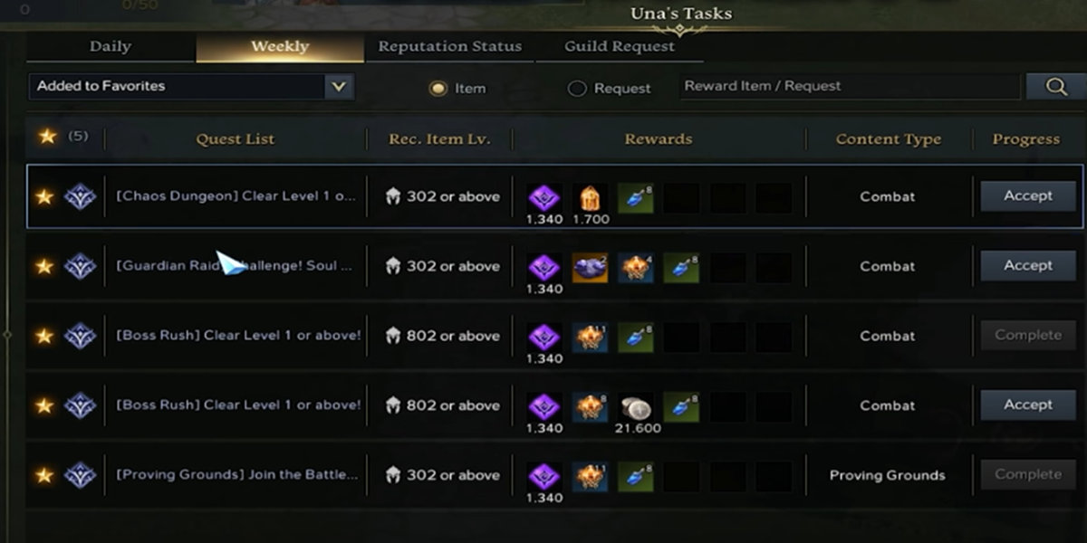 Lost Ark Weekly Content