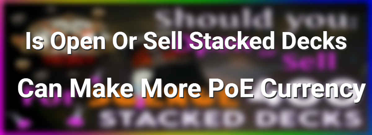 open or sell stacked deck cover