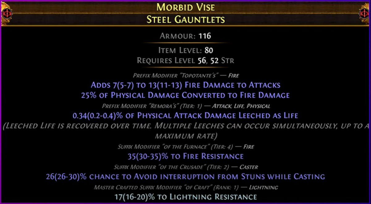 poe Craft 50% Fire Conversion Gloves step 4