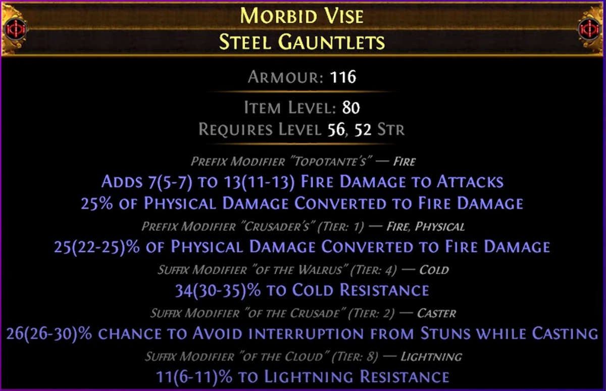 poe Craft 50% Fire Conversion Gloves step 6