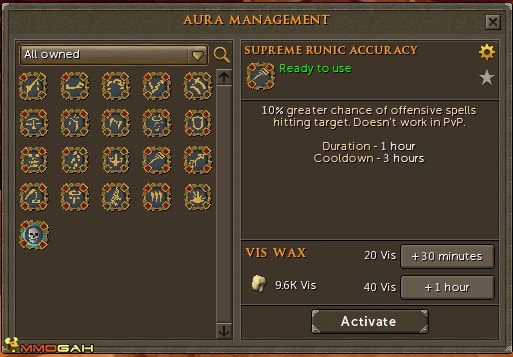 Runescape Aura Management Interface And Bakriminel Bolts Enhancements