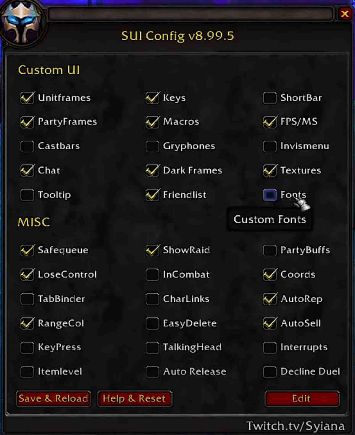 sUI Config