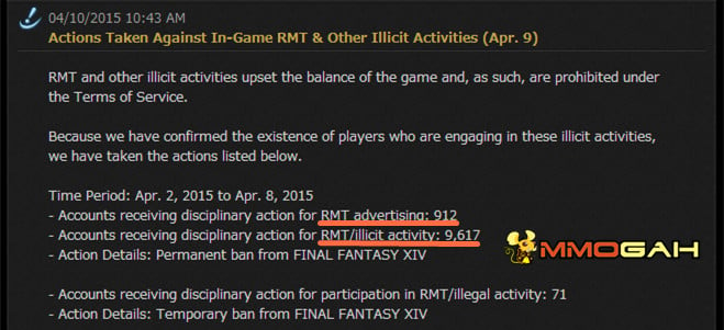 None of FFXIV Gil Buyers Gets Banned at Mmogah