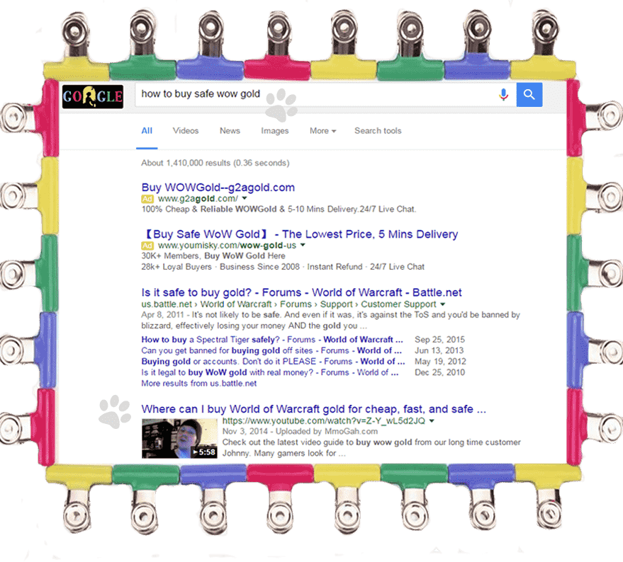 search how to buy safe wow gold at Google