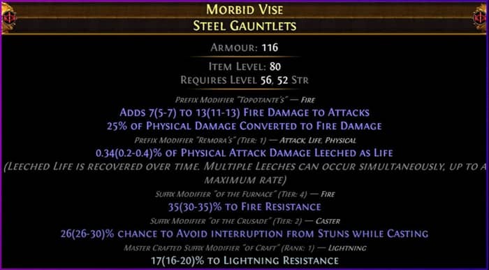 poe Craft 50% Fire Conversion Gloves step 4