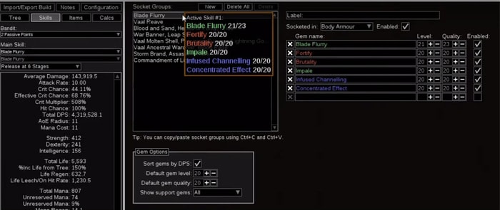 active skills and labels