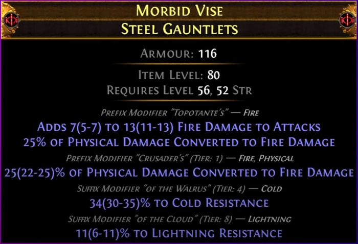 poe Craft 50% Fire Conversion Gloves step 7