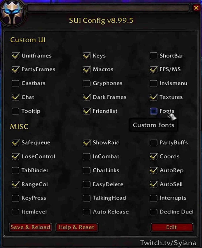 sUI Config
